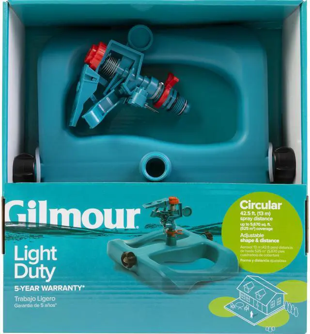 Alt view image 2 of 2 - Light Duty Circular Impact Sprinkler with Sled Base, Rotating Sprinkler Head with Adjustable Spray Pattern, Lawn Sprinkler for Large Area Coverage