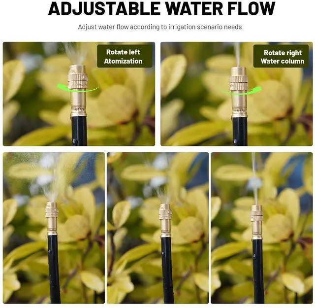 Alt view image 5 of 7 - 360° Adjustable Drip Irrigation System - 20 FT Automatic Garden Watering System with 5 Nozzles, Raised Bed Sprinkler System, Garden Mister for Yard, Lawn, Plants, 5/16" Tubing