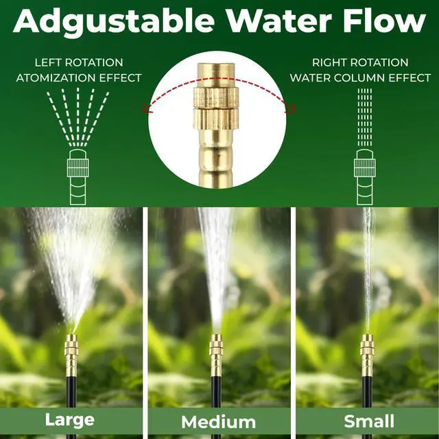 Alt view image 5 of 7 - 50FT Drip Irrigation System for Starter: Small Garden Quick Connect 1/4" PE Water Tubing Automatic 11Pcs Sprinkler Kit Adjustable Misting Part Watering Hose Outdoor Raised Bed Plants Flower Greenhouse