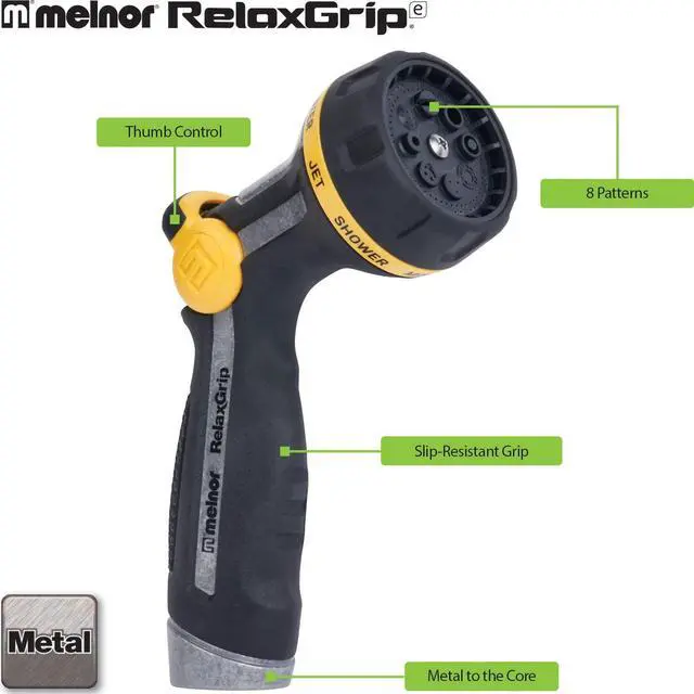 Alt view image 3 of 7 - 65188AMZ RelaxGrip Metal Nozzle, Multi-Pattern, Arthritis Foundation Ease of Use Certified, Quick Connect Bundle, Black, Yellow