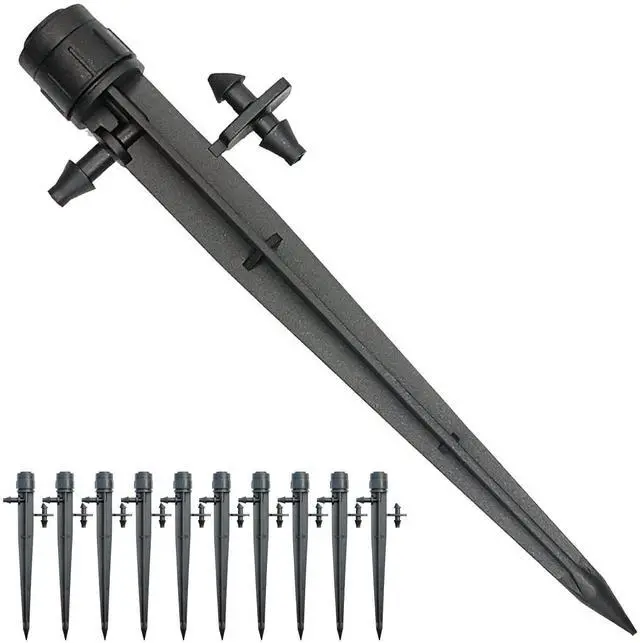 Main image of 25 Pcs Drip Irrigation Emitters, Adjustable Flow 0-20 GPH Irrigation Drippers with Stake, Full Circle Flow Sprinkler Head, Micro Sprinkler for Garden Patio Lawn Flower Bed