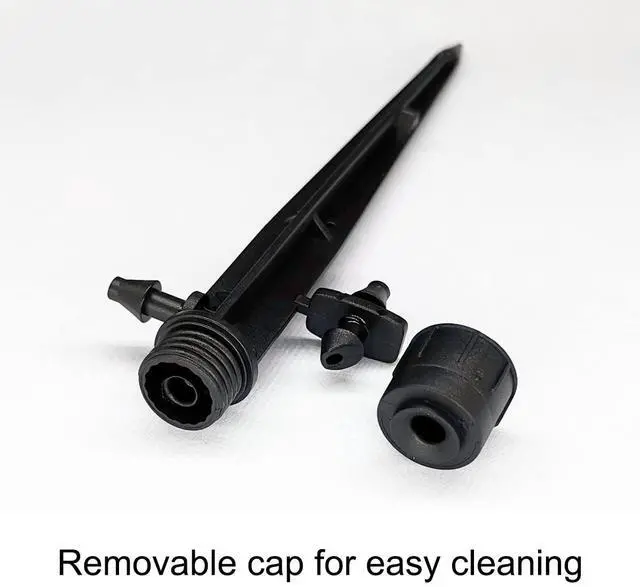 Alt view image 5 of 6 - 25 Pcs Drip Irrigation Emitters, Adjustable Flow 0-20 GPH Irrigation Drippers with Stake, Full Circle Flow Sprinkler Head, Micro Sprinkler for Garden Patio Lawn Flower Bed