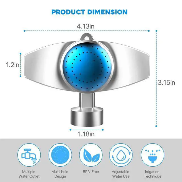 Alt view image 5 of 6 - 3Pack 360° Metal Spot Sprinklers, Durable Outdoor Sprinkler with Gentle Water Flow, Cover Up to 30FT Area, Water Efficiency&Long-Range Irrigation, Ideal for Yard, Lawn&Garden (Blue)