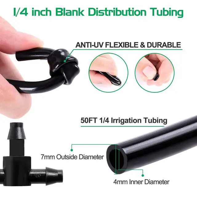 Alt view image 4 of 7 - Irrigation System Greenhouse Watering Systems 1/4 INCH 50FT DIY Auto Drip Irrigation Kit Garden Accessories Automatic Irrigation Equipment for Plants/Lawn