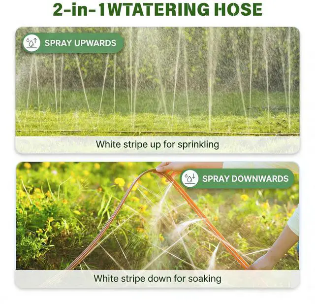 Alt view image 2 of 7 - Sprinkler Soaker Hose 15 FT, Watering Hose with Holes, High-Efficiency Water-Saving Sprinklers System for Lawn and Garden with Staples