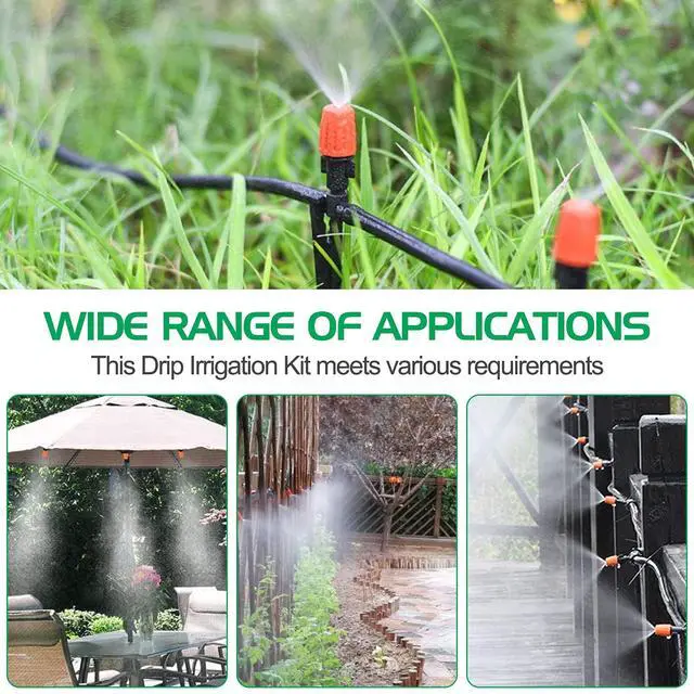 Alt view image 6 of 7 - Irrigation System Greenhouse Watering Systems 1/4 INCH 50FT DIY Auto Drip Irrigation Kit Garden Accessories Automatic Irrigation Equipment for Plants/Lawn
