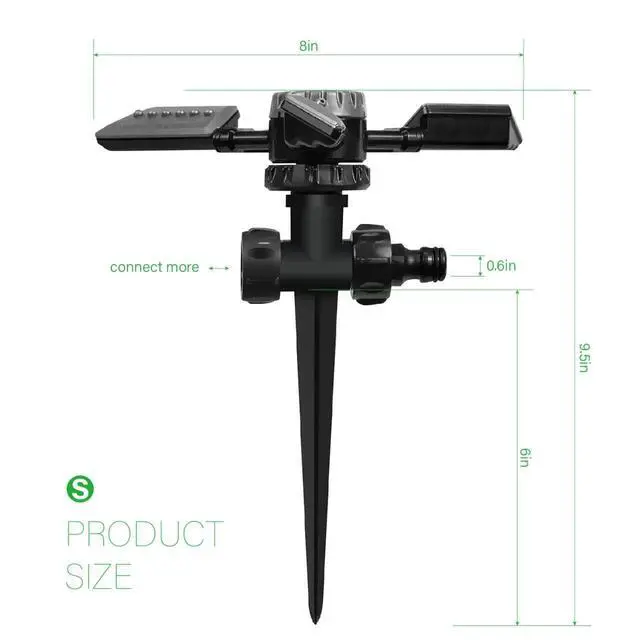 Alt view image 6 of 6 - Sprinkler for Yard, Automatic Water Sprayer Irrigation for Garden, 360 Degree Rotating Lawn Sprinkler Coverage, Adjustable Angle Water Sprinklers for Yard Lawn Greenhouse Vegatable Watering