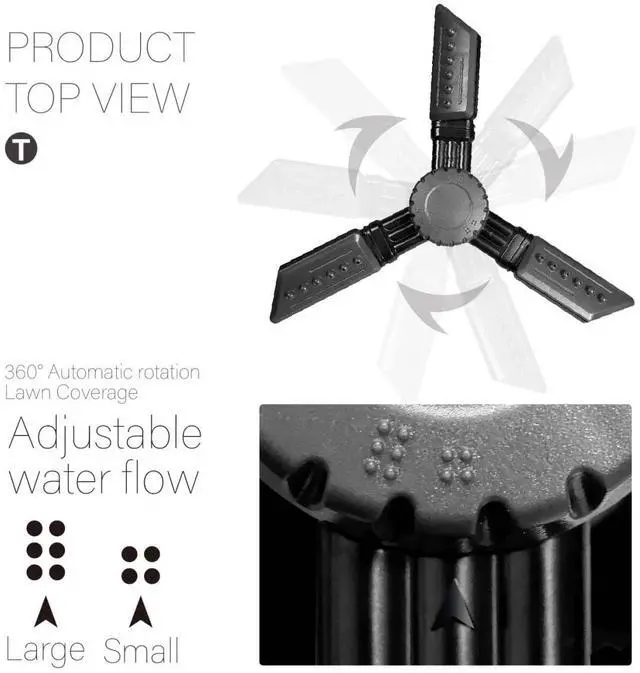 Alt view image 5 of 6 - Sprinkler for Yard, Automatic Water Sprayer Irrigation for Garden, 360 Degree Rotating Lawn Sprinkler Coverage, Adjustable Angle Water Sprinklers for Yard Lawn Greenhouse Vegatable Watering