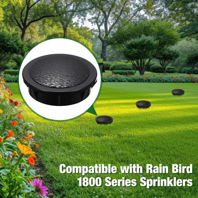 Alt view image 3 of 6 - 10 Pack Sprinkler Head Caps Compatible with Rain Bird 1800XC 1800 Series Spray Bodies, UV-Resistant ABS Replacement with O-Ring for Lawn Garden Sprinkler System Maintenance