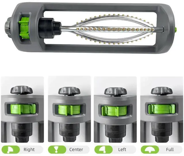 Alt view image 6 of 7 - Lawn Sprinkler, Oscillating Sprinkler for Yard with 18 Hole Brass Nozzles, Watering for Lawn & Garden Covers up to 3,600 sq.ft, Easy Adjust Range Control, Built-in Spray Jet Cleaning Needle (Gray)