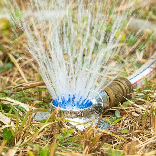 Alt view image 4 of 7 - 360 Degree Metal Spot Sprinkler, Lawn Sprinklers for Yard, Circle Pattern Sprinkler with Gentle Water Flow for Small Area Yard Lawn Garden Watering, Coverage Up to 30FT