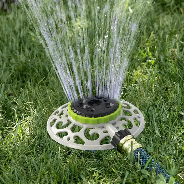 Alt view image 5 of 7 - Adjustable Turret Metal Sprinkler, 8 Mode Fixed Lawn Sprinkler for Yard with Hose Quick Connect Product Adapter for Garden Watering Irrigation