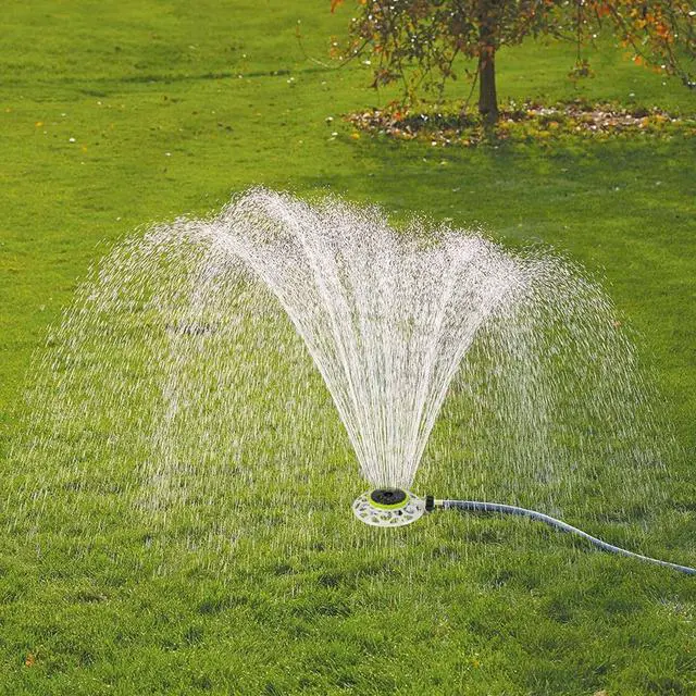 Alt view image 4 of 7 - Adjustable Turret Metal Sprinkler, 8 Mode Fixed Lawn Sprinkler for Yard with Hose Quick Connect Product Adapter for Garden Watering Irrigation