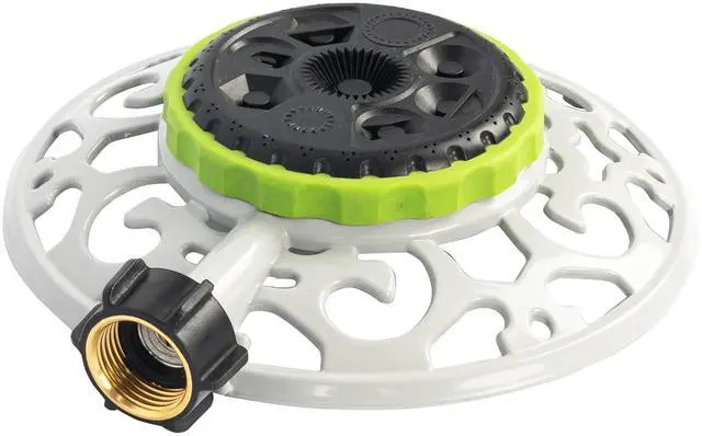 Alt view image 7 of 7 - Adjustable Turret Metal Sprinkler, 8 Mode Fixed Lawn Sprinkler for Yard with Hose Quick Connect Product Adapter for Garden Watering Irrigation