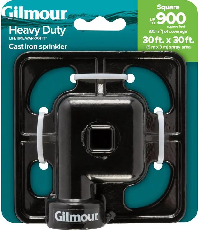 Alt view image 2 of 6 - Stationary Spot Sprinkler, 900 Sq Ft Cast Iron Metal Garden Sprinkler for Small Areas, Square Sprinkler for Gardens and Flowerbeds