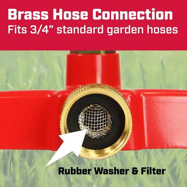 Alt view image 7 of 7 - 4980: Platform Impact Sprinkler, 360 Degree Automatic With Base for Gardens and Lawns, Up to 85ft Coverage Area, Yards and Garden Watering, Red
