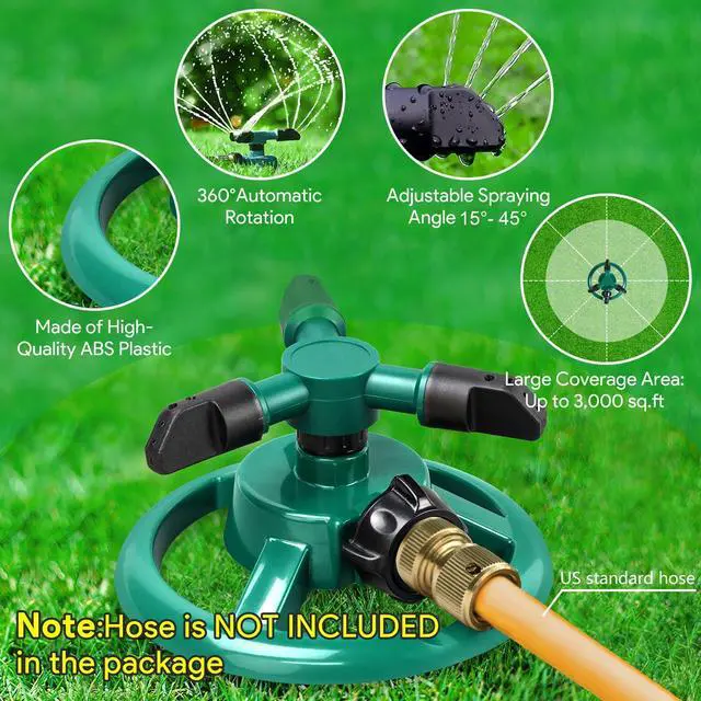 Alt view image 5 of 7 - Sprinklers for Yard, Rotating Lawn and Garden Sprinkler for Large Area Coverage, Yard Sprinklers for Kids and Pets Playing