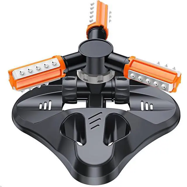 Alt view image 7 of 7 - Garden Sprinkler,Upgrade Lawn Sprinklers Automatic 360 Degree Rotating Irrigation Grass Water Sprayer System,Garden Hose Sprinkler for Yard/Built in 36 Units Angle Spray Nozzles(Orange)-1Pack