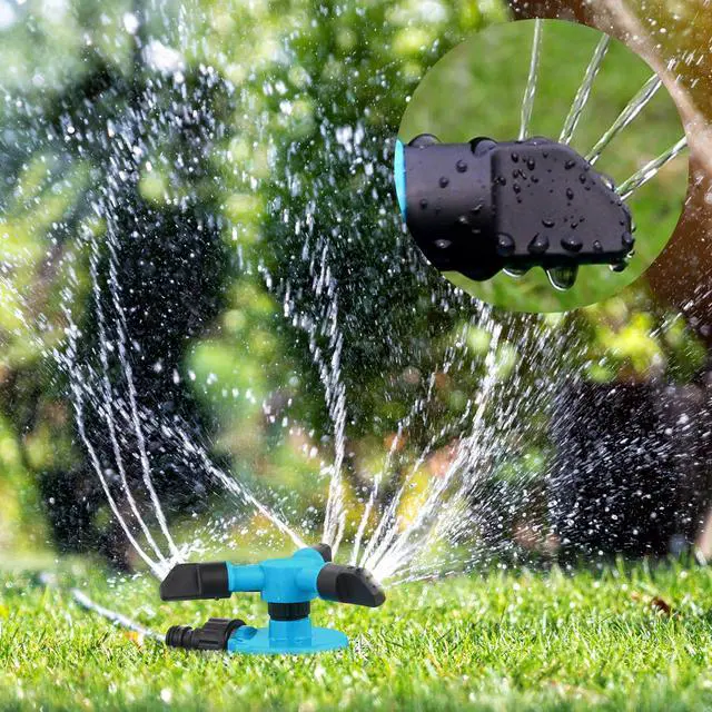 Alt view image 4 of 5 - 2 Pack 360 Degree Rotating Lawn Sprinklers Automatic Garden Watering System for Yard and Garden, 3 Arm Design with 1/2 Connector for Efficient Irrigation