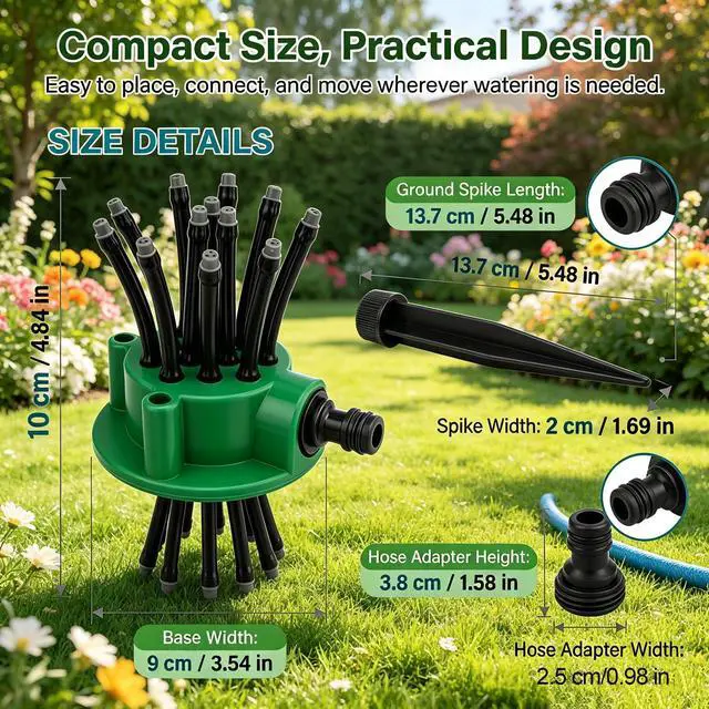Alt view image 6 of 7 - 360 Degree Garden Automatic Multi Sprinkler Garden Lawn Sprinklers Roof Cooling & Efficient Gardening Tools, Perfect Housewarming Gift