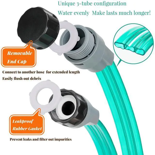 Alt view image 6 of 6 - Sprinkler Soaker Hose 20 ft for Garden, Watering Hose with Holes, Drip Sprinklers Irrigation System for Lawn and Garden