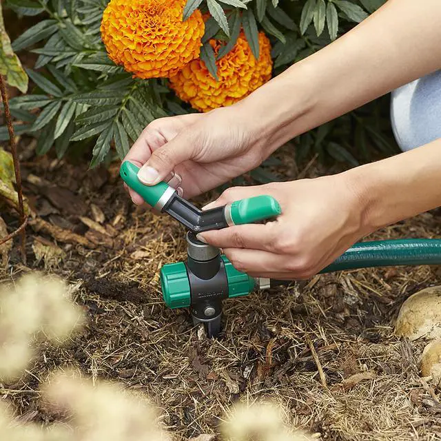 Alt view image 3 of 5 - Adjustable Spinning Sprinkler with Spike Base, Whirling Sprinkler Head for 360 Degree Coverage in Flower Beds and Vegetable Gardens