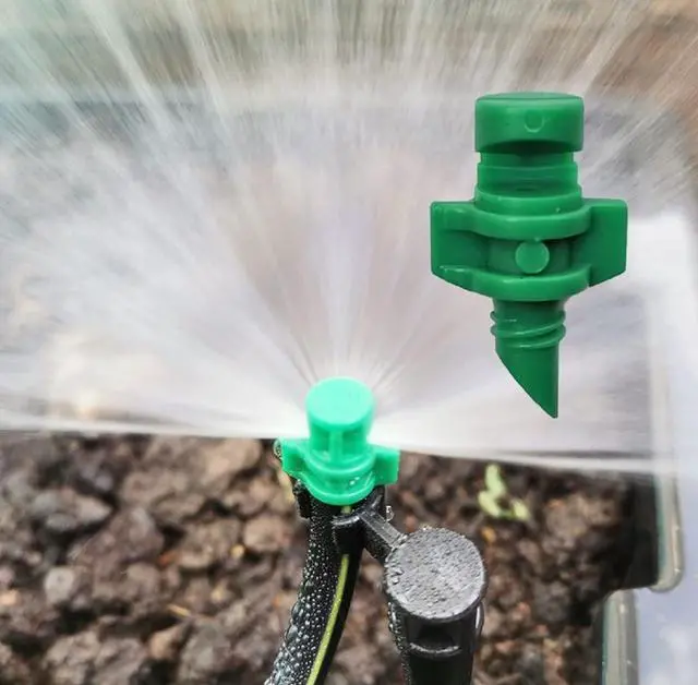 Alt view image 3 of 6 - 150pcs 90/180/360 Degree Polyethylene (PE) Micro Sprayer Refraction Automizing Sprinkler Nozzle Irrigation System Garden Lawn Plant Irrigation Water Sprinkler