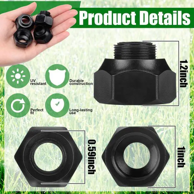 Alt view image 3 of 7 - 25pcs Shrub Head Sprinkler Adapter Adjustable Irrigation Thread Adapter Without Nozzle to 1/2" Npt for Outdoor Garden Lawn