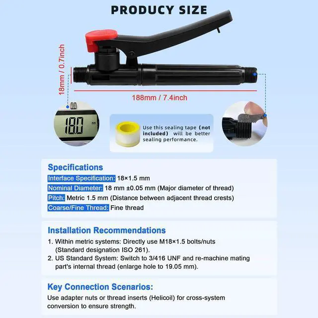 Alt view image 3 of 7 - 1 Pcs Pump Action Pressure Sprayer, Backpack Sprayer Parts Trigger Sprayer Handle Garden Trigger Gun Sprayer Handle Pump Sprayer Wand Replacement
