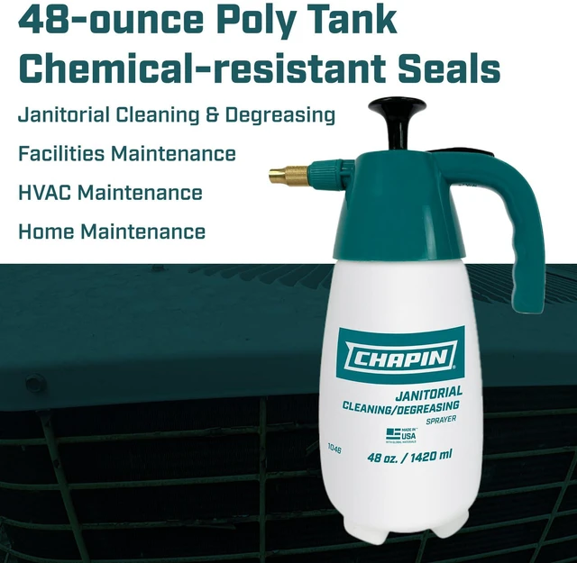 Alt view image 3 of 7 - 1046 48-Ounce Industrial Cleaner/Degreaser Handheld Pump Sprayer, 48-Ounce, Translucent White, 1 Pack