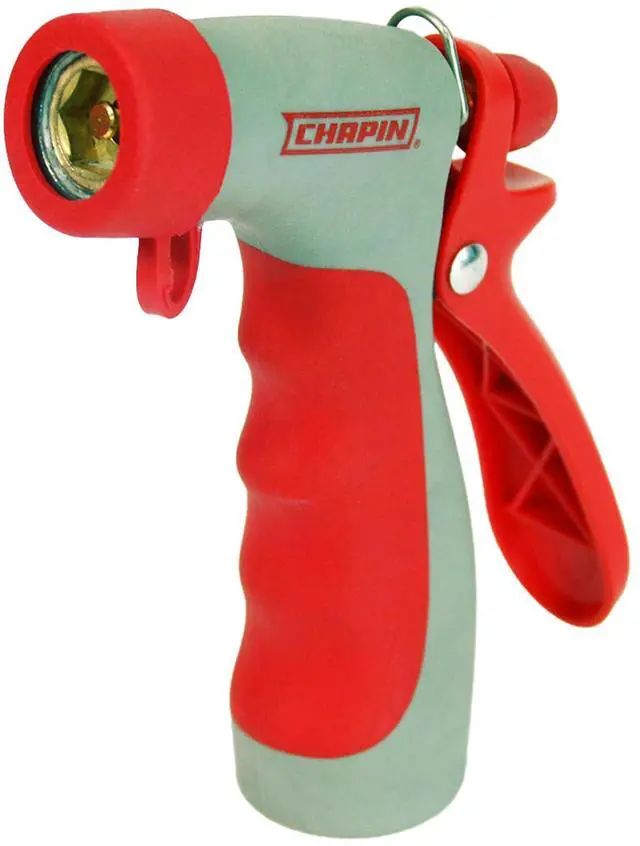 Main image of USA 4693: High Temp, Hot Water Pistol Grip Spray Nozzle with Threaded Connection, Stream Spray for Cleaning, Washing Cars, Watering and Outdoor Jobs, Red/Black