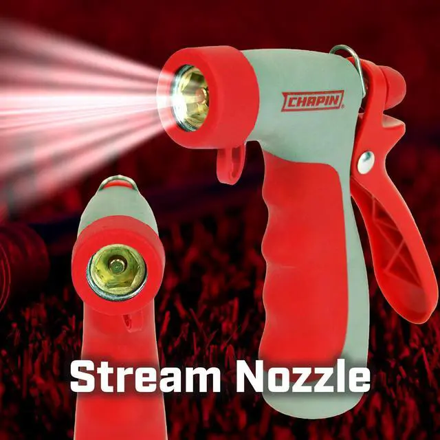 Alt view image 3 of 7 - USA 4693: High Temp, Hot Water Pistol Grip Spray Nozzle with Threaded Connection, Stream Spray for Cleaning, Washing Cars, Watering and Outdoor Jobs, Red/Black