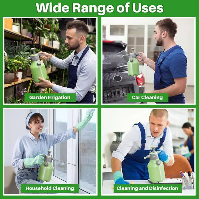 Alt view image 6 of 6 - 0.5 Gallon Hand Pump Sprayer for Garden 68 oz Plant Spray Bottle 2L with Side Water Inlet Safety Valve Adjustable Nozzle Extended 360° Spray Rod for Watering Fertilizing Cleaning(Green)
