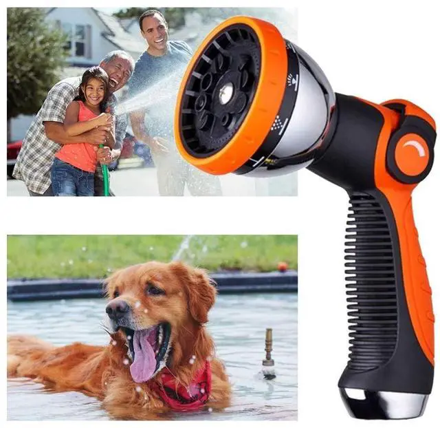 Alt view image 5 of 7 - Garden Hose Spray Nozzle,10 Hose Metal Duty Watering Patterns Thumb Control On Off Valve, High Pressure Nozzle Sprayer for Plants, Car Wash,Cleaning,Showering Pets