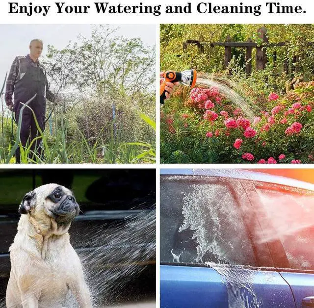 Alt view image 6 of 7 - Garden Hose Spray Nozzle,10 Hose Metal Duty Watering Patterns Thumb Control On Off Valve, High Pressure Nozzle Sprayer for Plants, Car Wash,Cleaning,Showering Pets