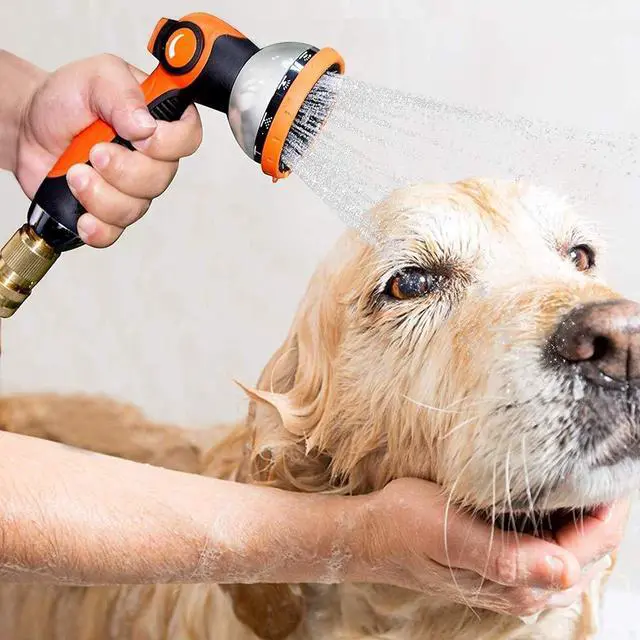 Alt view image 7 of 7 - Garden Hose Spray Nozzle,10 Hose Metal Duty Watering Patterns Thumb Control On Off Valve, High Pressure Nozzle Sprayer for Plants, Car Wash,Cleaning,Showering Pets