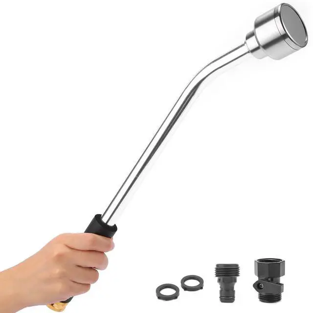 Main image of 18-inch Soft Rain Watering Wand with Shut Off Valve, Lightweight and Durable Metal Gentle Watering Wand Perfect for Hanging Baskets, Planters, Garden, Shrubs and Seedbed