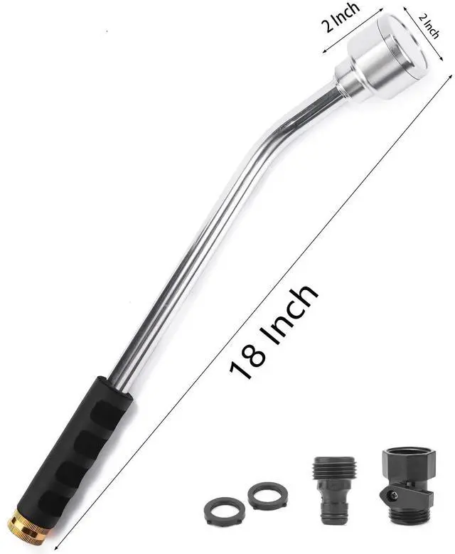 Alt view image 4 of 4 - 18-inch Soft Rain Watering Wand with Shut Off Valve, Lightweight and Durable Metal Gentle Watering Wand Perfect for Hanging Baskets, Planters, Garden, Shrubs and Seedbed