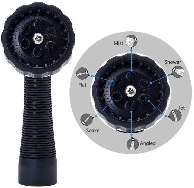 Alt view image 4 of 7 - Water Hose Nozzle Spray Nozzle, Metal Garden Hose Nozzle with Adjustable Spray Patterns, Perfect for Watering Plants, Washing Cars and Showering Pets