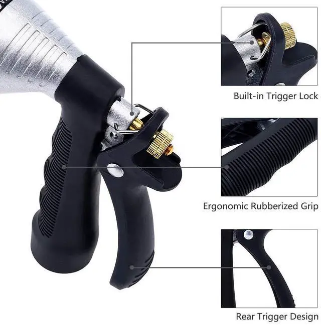Alt view image 5 of 7 - Water Hose Nozzle Spray Nozzle, Metal Garden Hose Nozzle with Adjustable Spray Patterns, Perfect for Watering Plants, Washing Cars and Showering Pets