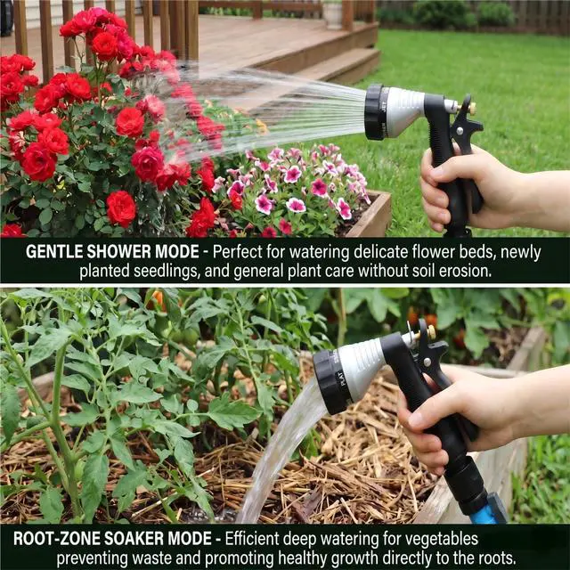 Alt view image 2 of 7 - Water Hose Nozzle Spray Nozzle, Metal Garden Hose Nozzle with Adjustable Spray Patterns, Perfect for Watering Plants, Washing Cars and Showering Pets