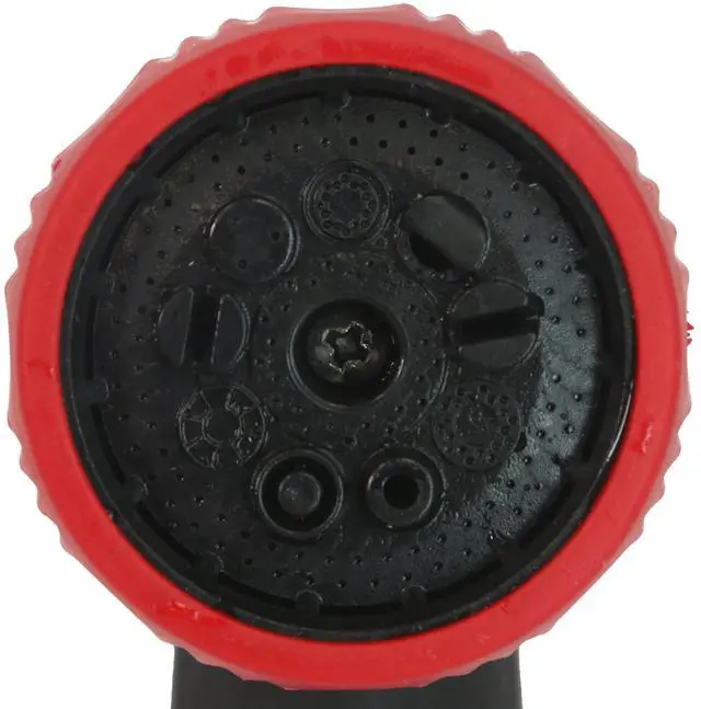 Alt view image 2 of 6 - 46847: 9-Pattern Garden Hose Spray Nozzle with Rear Trigger Grip, Threaded Connection Fits Standard Garden Hose, for Gardening, Landscaping, Watering and Outdoor Jobs, Red/Black/Grey