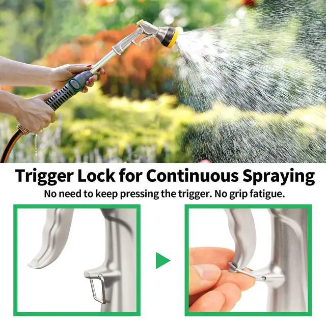 Alt view image 4 of 7 - Garden Nozzle Sprayer, High Pressure Spray Nozzle, 100% Metal Water Hose Nozzle, 7 Patterns Watering Nozzle, Heavy Duty Sprayer Garden Nozzle for Watering Plants & Lawns, Washing Cars & Pets