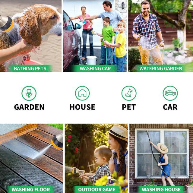 Alt view image 5 of 7 - Garden Nozzle Sprayer, High Pressure Spray Nozzle, 100% Metal Water Hose Nozzle, 7 Patterns Watering Nozzle, Heavy Duty Sprayer Garden Nozzle for Watering Plants & Lawns, Washing Cars & Pets