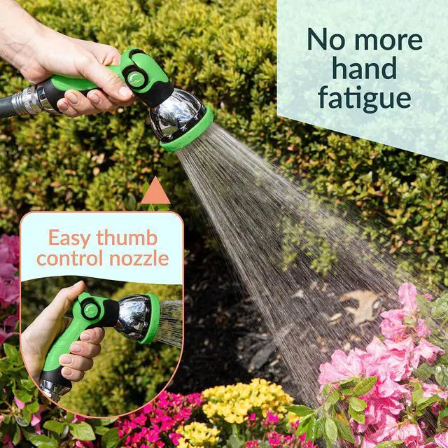 Alt view image 2 of 7 - Garden Hose Nozzle Sprayer with Thumb Control On Off Valve - 10 Spray Pattern Garden Hose Sprayer Nozzle - Perfect Water Hose Nozzle for Outdoor