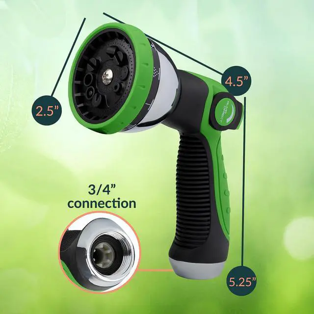 Alt view image 3 of 7 - Garden Hose Nozzle Sprayer with Thumb Control On Off Valve - 10 Spray Pattern Garden Hose Sprayer Nozzle - Perfect Water Hose Nozzle for Outdoor