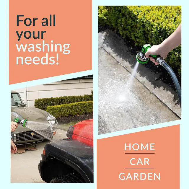Alt view image 4 of 7 - Garden Hose Nozzle Sprayer with Thumb Control On Off Valve - 10 Spray Pattern Garden Hose Sprayer Nozzle - Perfect Water Hose Nozzle for Outdoor