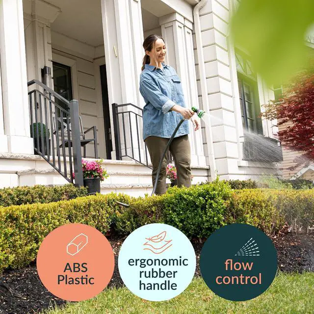 Alt view image 6 of 7 - Garden Hose Nozzle Sprayer with Thumb Control On Off Valve - 10 Spray Pattern Garden Hose Sprayer Nozzle - Perfect Water Hose Nozzle for Outdoor