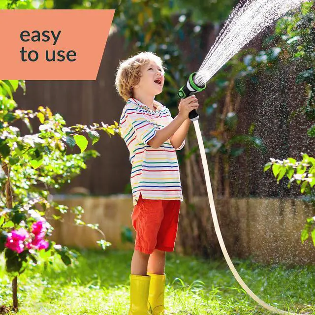 Alt view image 7 of 7 - Garden Hose Nozzle Sprayer with Thumb Control On Off Valve - 10 Spray Pattern Garden Hose Sprayer Nozzle - Perfect Water Hose Nozzle for Outdoor