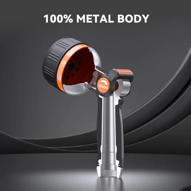Alt view image 2 of 3 - Hose Nozzle Heavy Duty 10 Spray Patterns - Metal Garden Water Hose Sprayer with Thumb Flow Control | On Off Valve, Nozzle Sprayer for Lawn & Plant Watering, Car & Pet Washing
